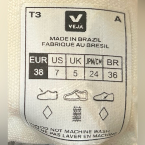 Veja V-10 White Orange Red Casual Lace Up Shoes Sneakers Women's Size US 7 - Picture 4 of 7